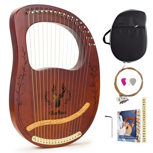 String lyre harp mahogany - string,