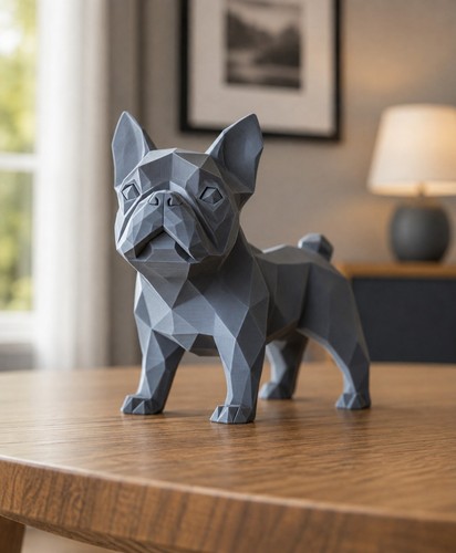 French bulldog statue - statue, low