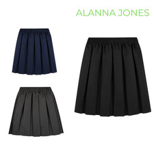 School Uniform Skirt Girls Back to School UK Box Pleated Round Elasticated Waist
