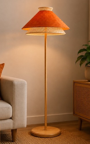Wood rattan velvet - wood, floor