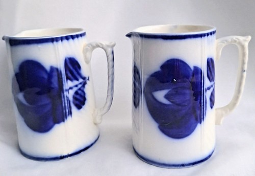 Pair victorian flow blue - pair, of