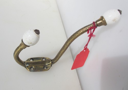 Vintage brass coat hook hat - brass,