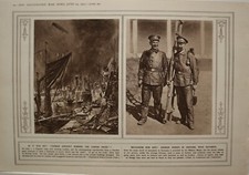 1915 WWI WW1 PRINT GERMAN CHIMNEY SWEEPS IN UNIFORM WITH BAYONETS -
