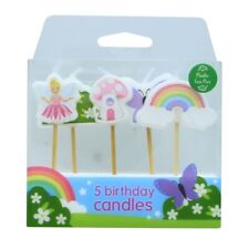 Cake CANDLES Girls Fairy Garden Birthday Party Cake Cupcake Toppers 5 Piece Set
