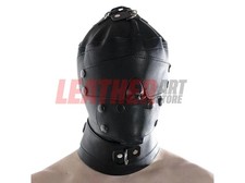 Black Leather Full Head Hood