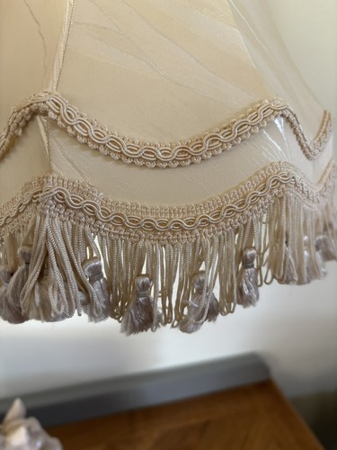 Vintage lampshade cream satin - lampshade,