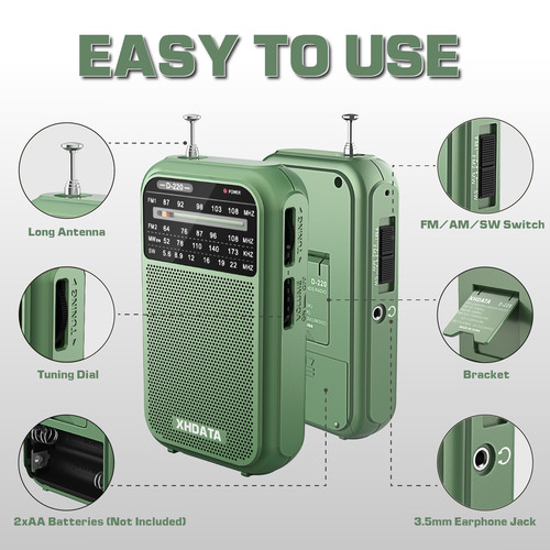 New d220 portable radio fm - new,