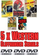 5 X Western Cliffhanger Serials: The Lone Ranger / Jessie James Public Domain