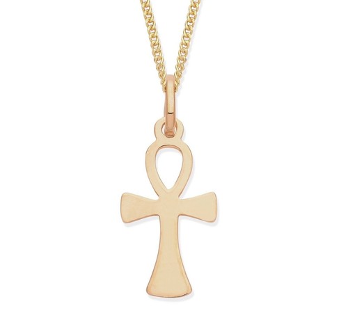 9ct yellow gold ankh - yellow,