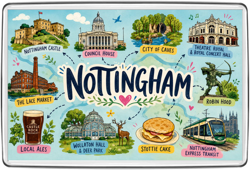Nottingham fridge magnet - nottingham,