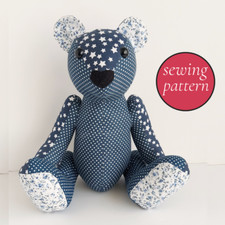 Memory Bear SEWING PATTERN, teddy bear pattern with photo tutorial, bereavement
