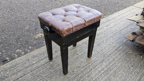 Antique wind piano stool - antique, up