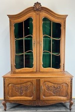 Bookcase Vintage French Louis XIV Style Oak Display Cabinet Sideboard LOT 4477