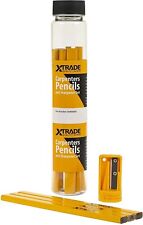 XTrade 10 Pack Medium (HB) Carpenters Builders Pencils & Sharpener, X0900005
