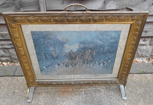 Vintage large brass wood - large,
