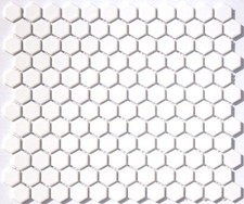 Sample White Hexagon Gloss Mosaic Wall & Floor Tiles 2.3 x 2.3