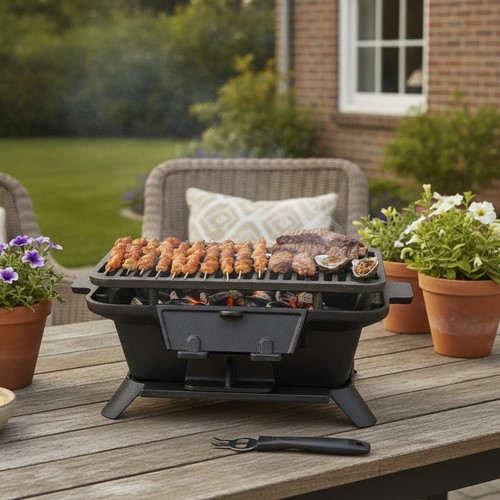 Cast iron charcoal grill - cast,