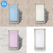 2 x Cot Fitted Sheet 120x60cm