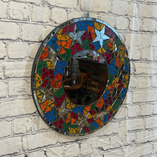 Rainbow star black mosaic - black, tile