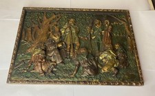 Vintage Marcus Designs Replicas Medieval Forest Scene Wall Plaque- Robin Hood