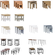 Wooden Nested Nesting Nest of Tables Set of 2 3 Coffee Side Table Living Room