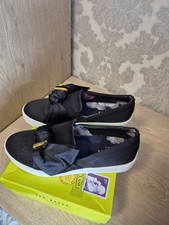 ted baker deyor black satin bow shoes size 5