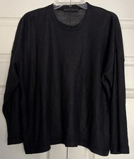 Shirin Guild Linen Swing Sweater Boxy Lagenlook Black Minimalist Luxury One Size