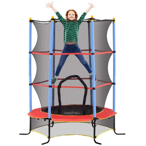 Homcom kids trampoline with - homcom, trampoline,