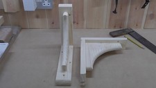 215 mm x 255 mm Pair Of Solid Wood (Pine) Arch Wooden Shelf Support Brackets 