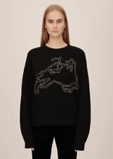 Bella Freud Lucian Art Oversize Dog Chainstitch Wool Jumper Size XS