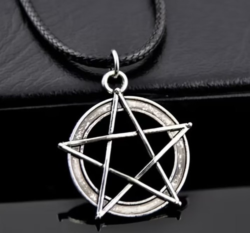 Pentagram necklace silver - pentagram,