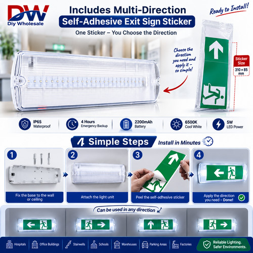 Ip65 led emergency exit sign - led,