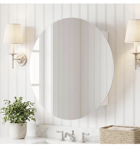 Round mirror medicine cabinet - mirror,