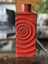 Vintage West German Pottery Steuler Zyklon Vase 215  / 25 In Red - Carl Zalloni