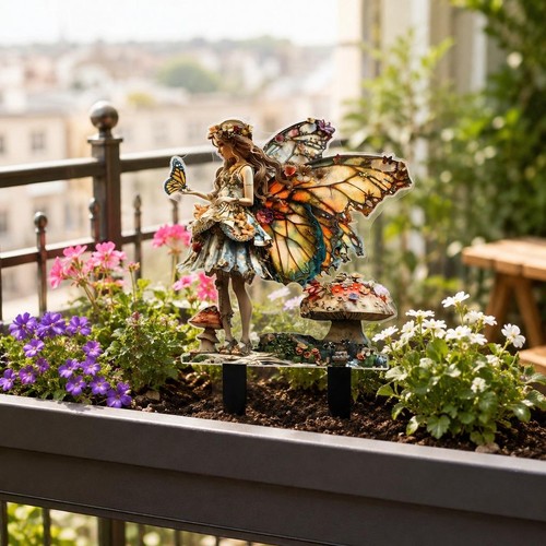 Cute acrylic sitting fairy - acrylic,
