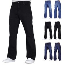 CROSSHATCH Mens Bootcut Jeans Stretch Wide Leg Flared Denim Pants Waist Sizes