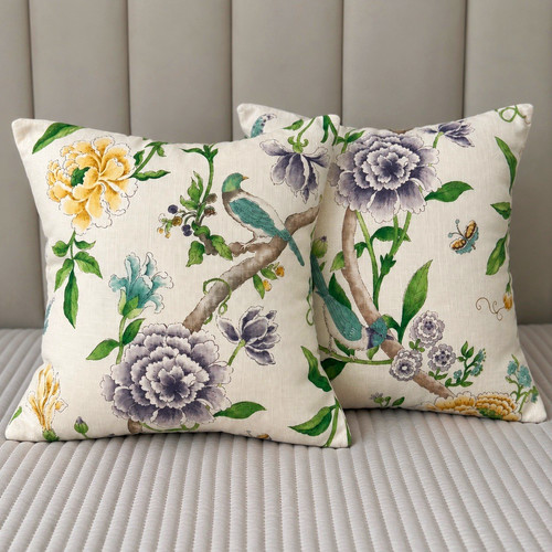 Sanderson linen fabric cushion - sanderson,