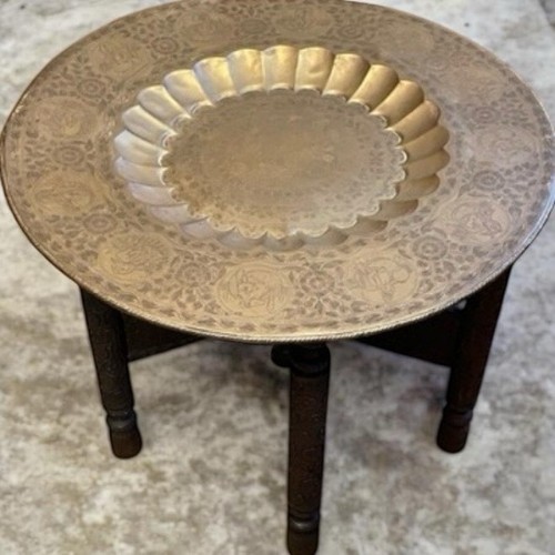 Antique moroccan brass tray - antique,