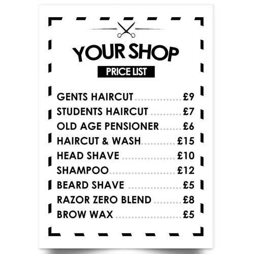 Barber shop personalised - barber, price