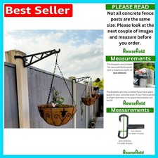 No Tools Needed: Adjustable Hanging Basket Brackets for Concrete Posts - Black