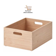 IKEA UPPDATERA Bamboo Storage Box 24x32x15cm Light Wood Kitchen Drawer Organizer