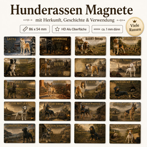 Dog magnet breeds 86x54 - , mm