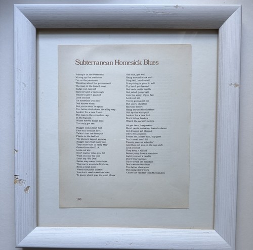Bob dylan lyrics - dylan, 8x10”