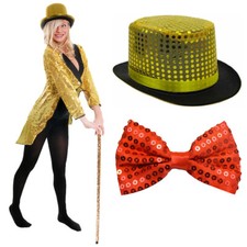 GOLD SEQUIN TAILCOAT TOP HAT