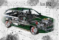 Line Tech Drawing   Audi RS2