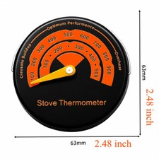 Stove Flue Pipe Thermometer Wood Burner Solid Fuel Magnetic Temperature #SH