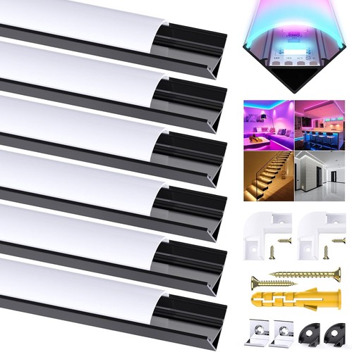 Black led strip - led, profile,