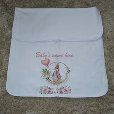 personalised Beatrix potter Inspired, baby blanket. flopsy bunny.Any Name