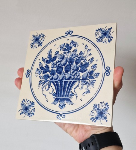 Large stamped delft - blue, and