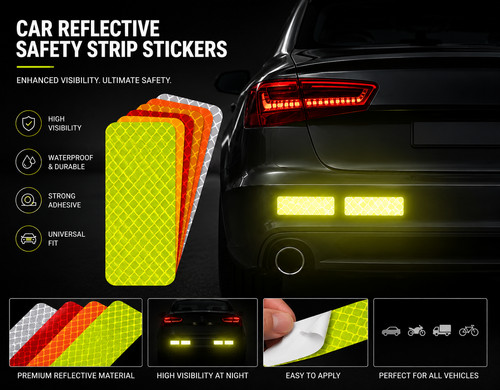 Car reflective sticker warning - car,